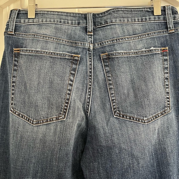 Chic Maurices Dark Blue Distressed Straight Leg Jeans - Picture 5 of 5